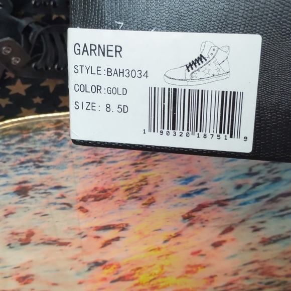 Badgley Mischka men's Garner gold stars high tops size 8.5D - Picture 8 of 10